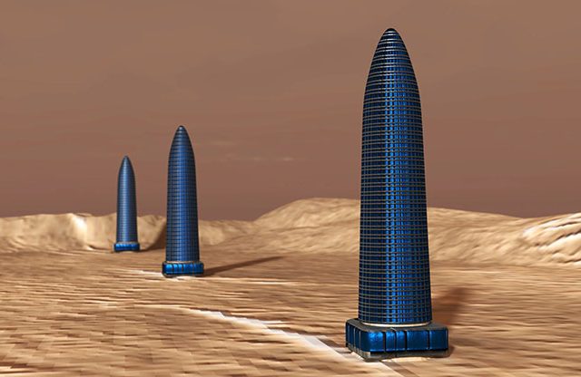 3 towers on mars