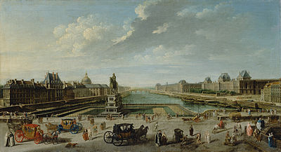 Nicolas Jean Baptiste Raguenet A View of Paris from the Pont Neuf Getty Museum
